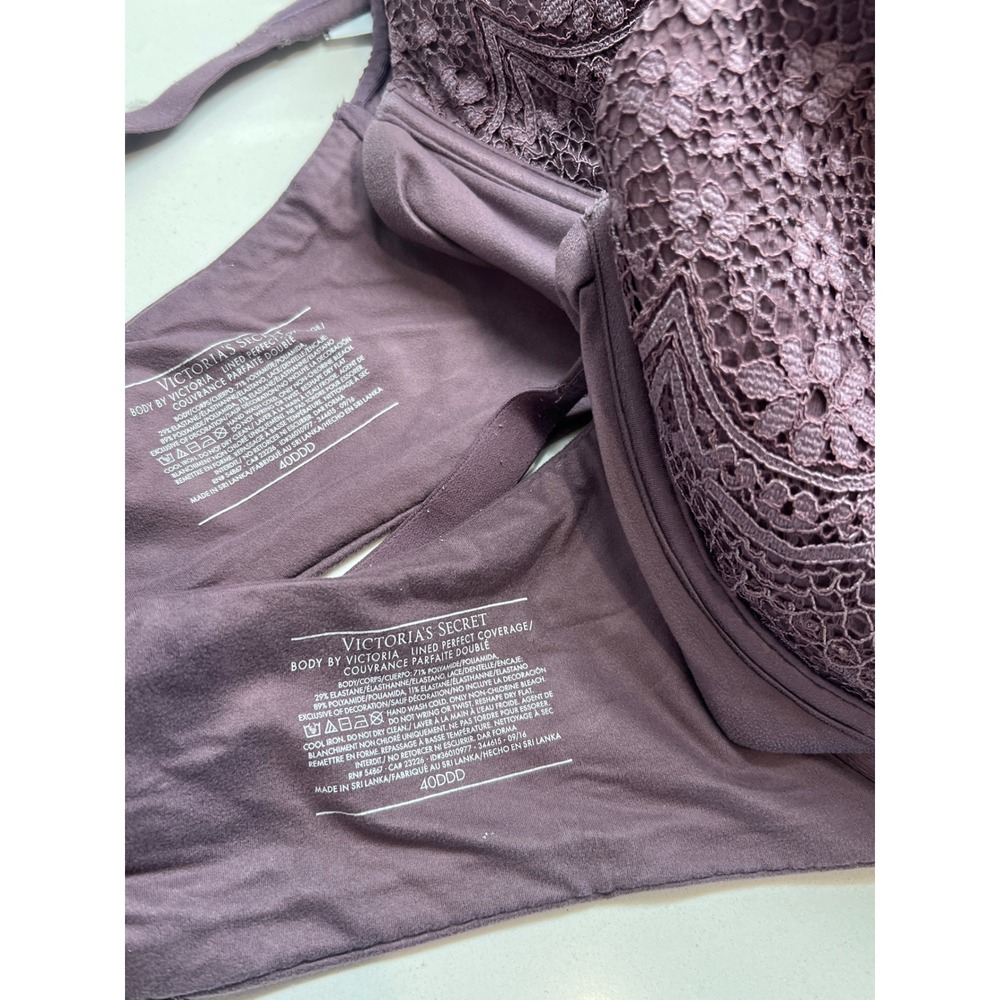 Victoria's Secret Body by Victoria Lined Perfect Coverage Lace Bra Mauve 40DDD